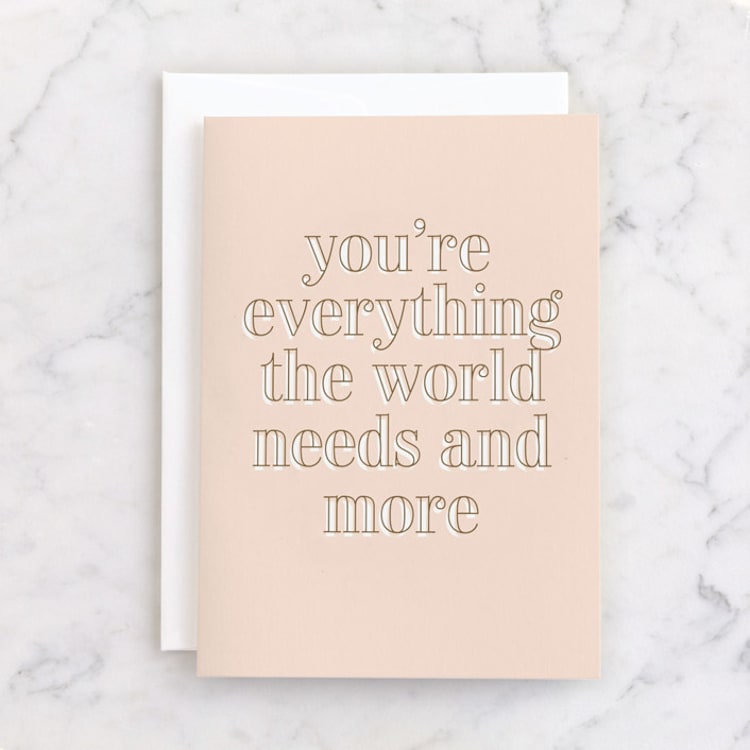 "Everything" - Single Greeting Cards in Bubblegum by Baumbirdy - Front