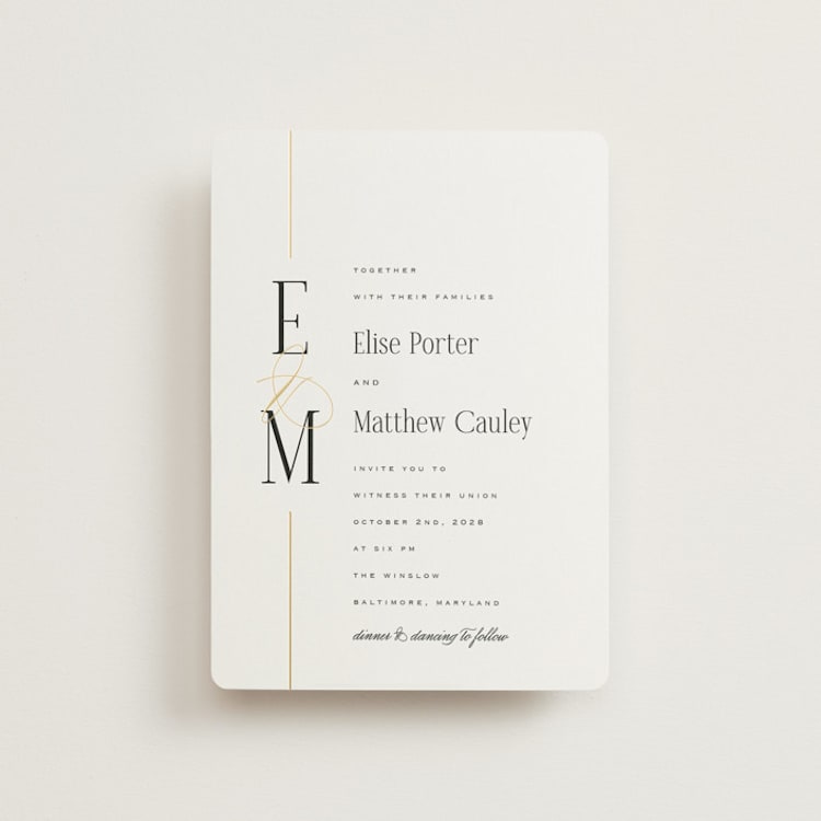 "Linear" - Wedding Invitations in Silk by Laura Hankins - Front