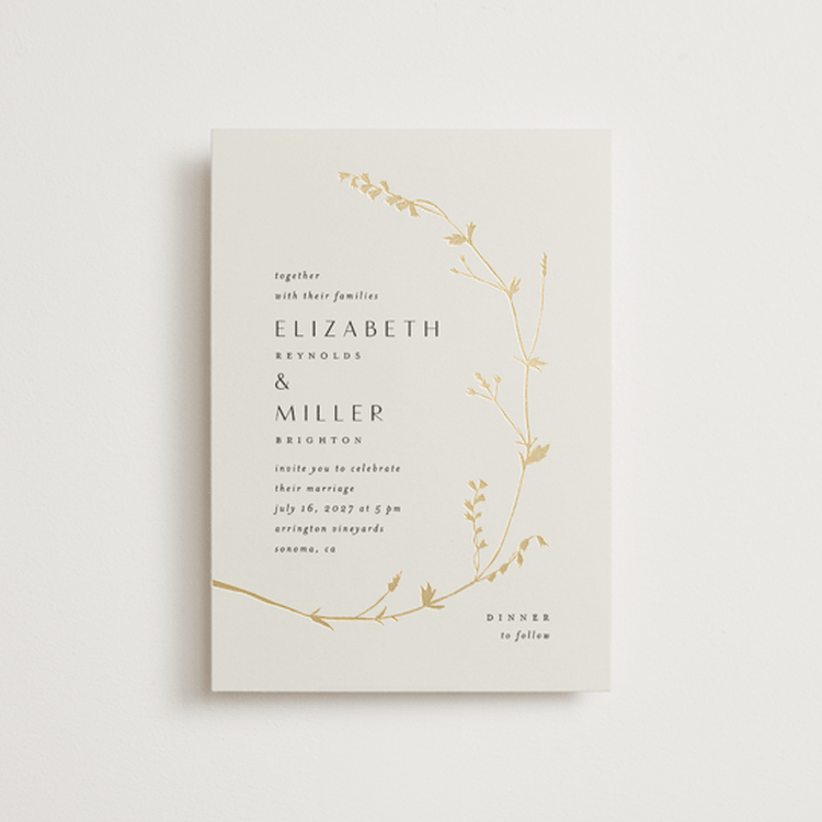 "Vine Wrap" - Wedding Invitations in Cotton by Amy Kross - Front