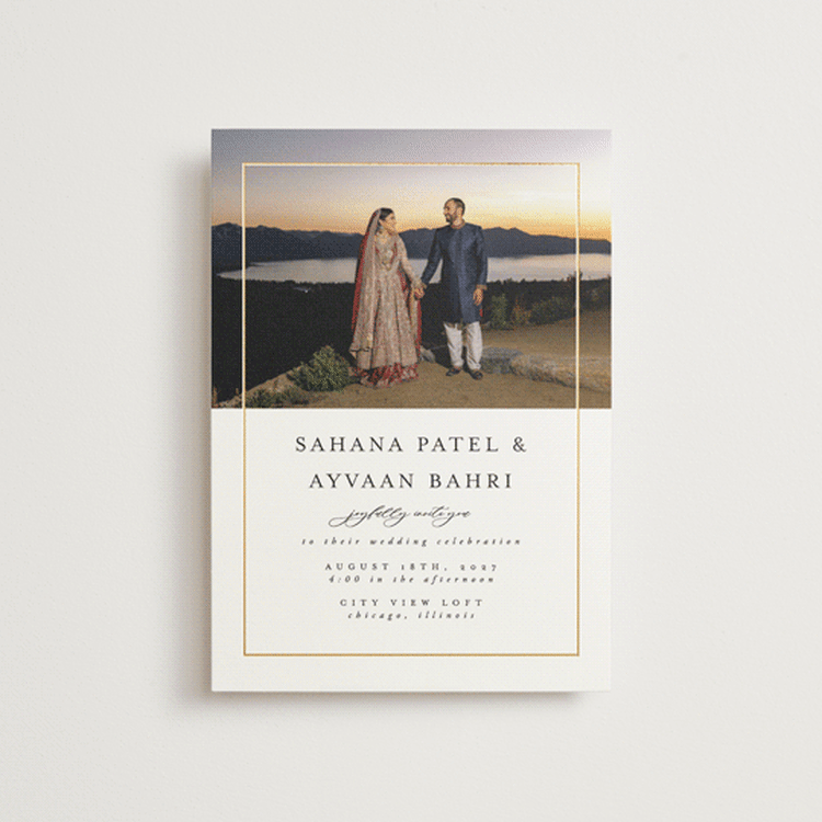 "Gilded frame" - Wedding Invitations in Pearl by Nicole Walsh - Front