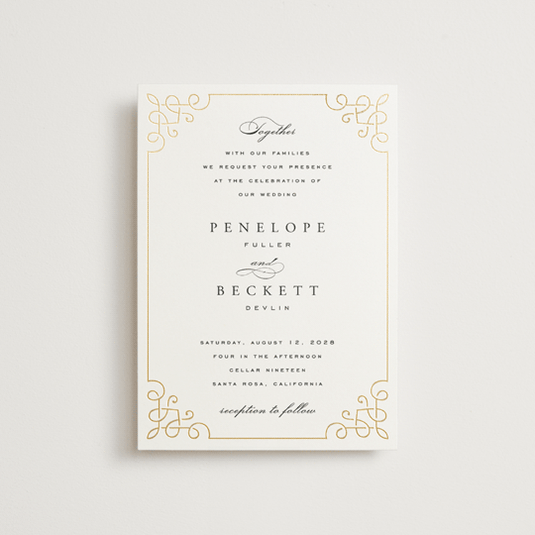 "Intertwined" - Wedding Invitations in Pearl by Janean Hinger - Front