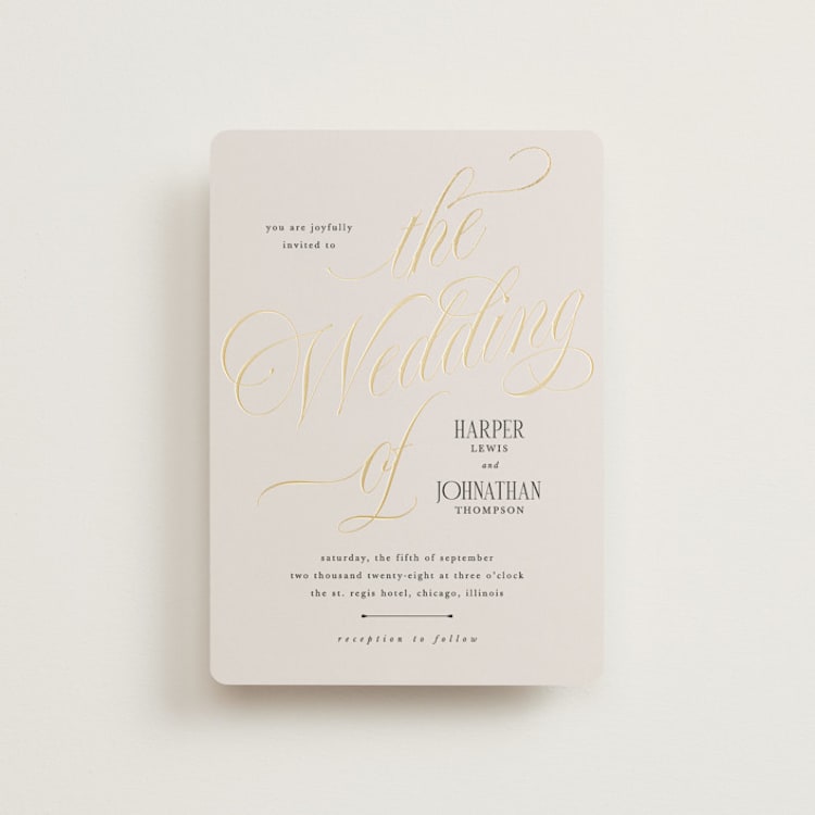 "Mirin" - Wedding Invitations in Linen by Kate Ahn - Front