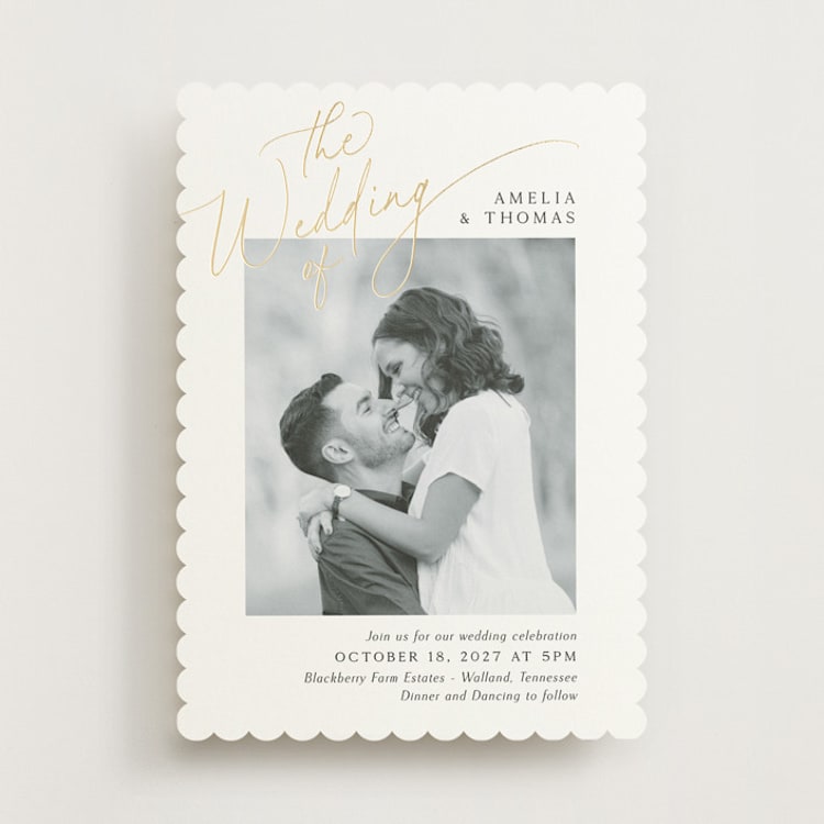 "The Wedding" - Wedding Invitations in Marshmallow by Kaydi Bishop - Front