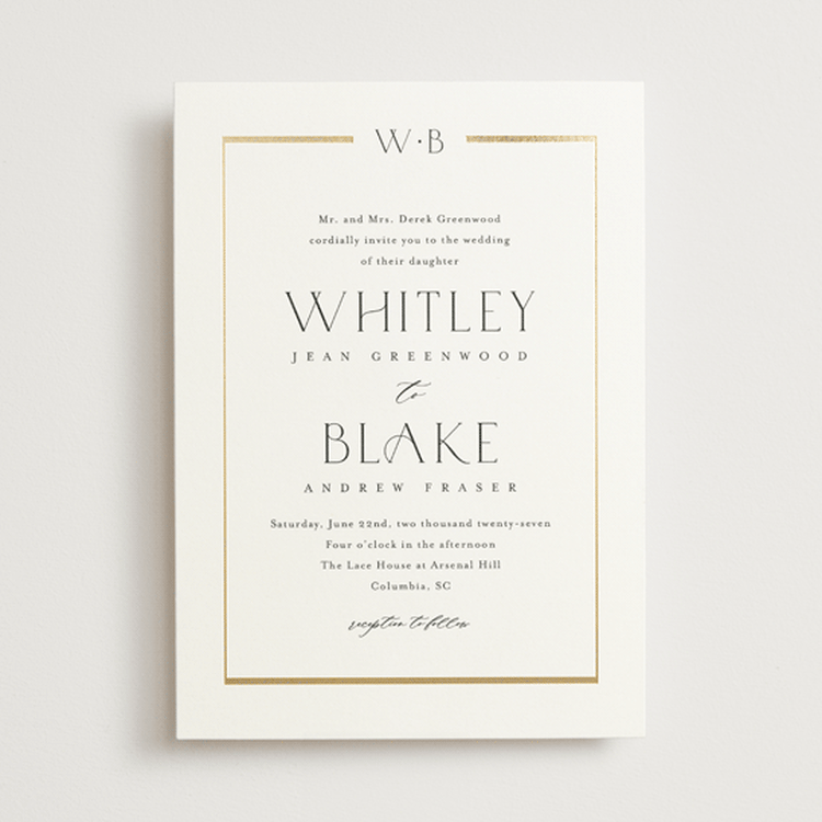 "Luster" - Wedding Invitations in Cotton by Stacey Meacham - Front