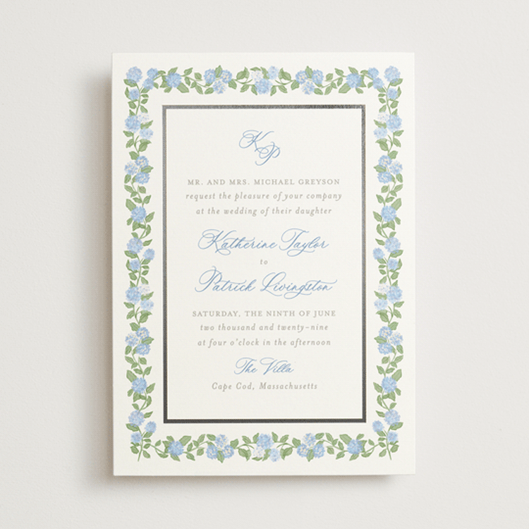 "Pillowy border" - Wedding Invitations in Ocean by Creo Study - Front