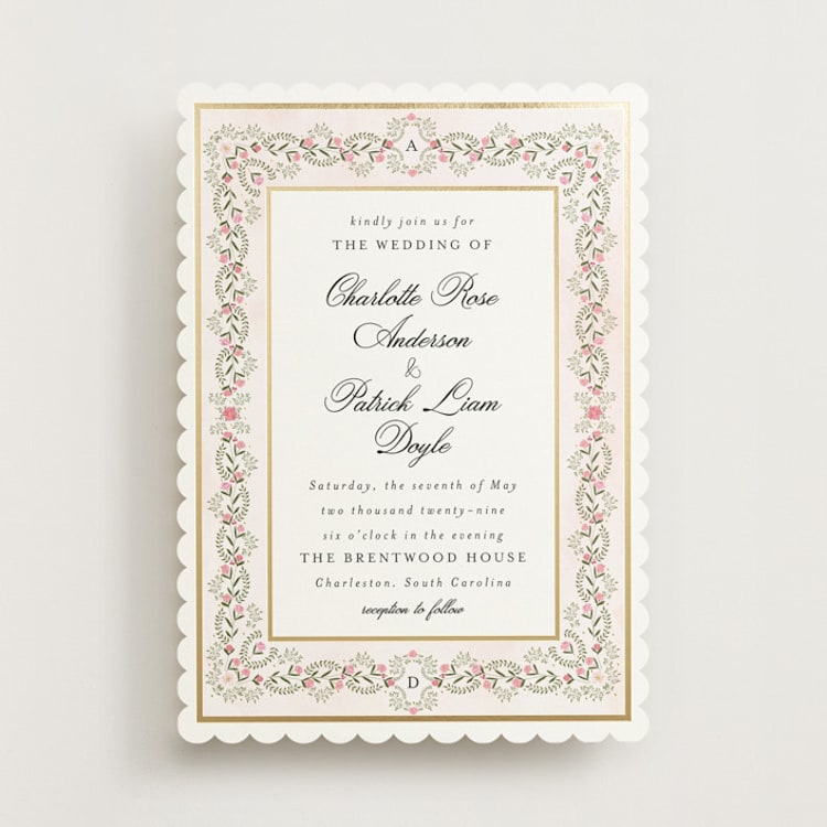 "Embrace" - Wedding Invitations in Peony by Susan Moyal - Front