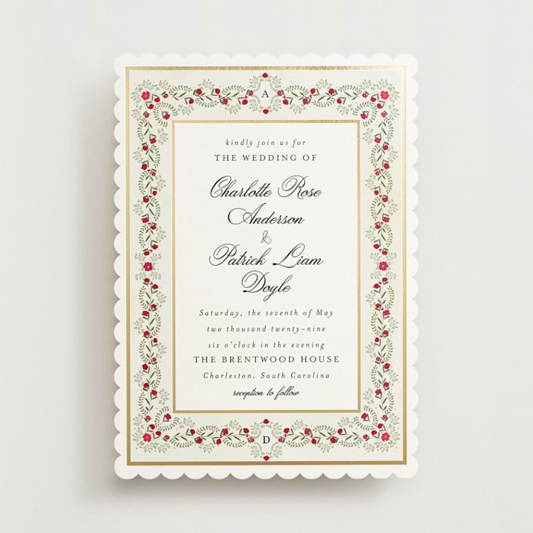 "Embrace" - Wedding Invitations in Merlot by Susan Moyal - Front
