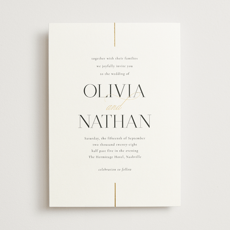 "Aligned" - Wedding Invitations in Spun Sugar by Jessica Williams - Front