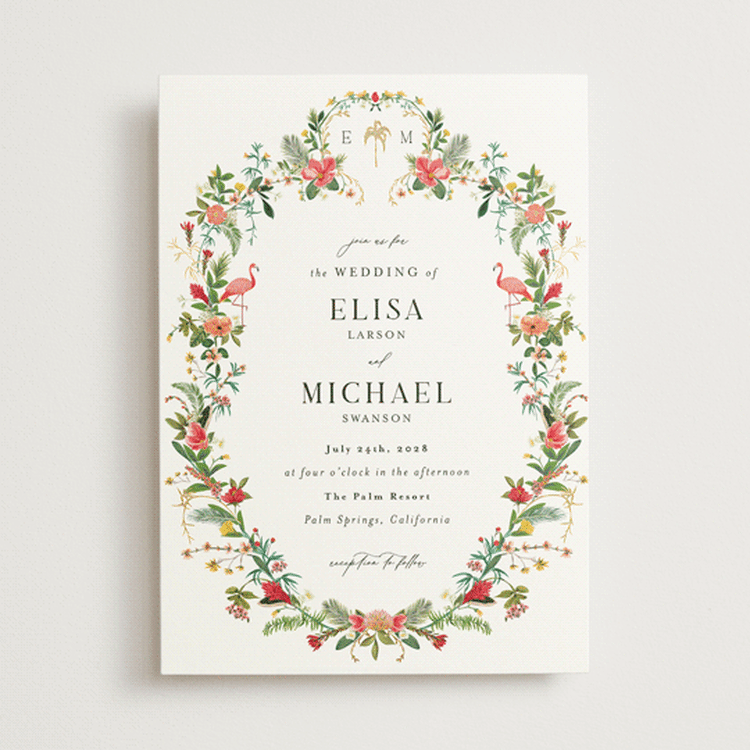 "Tropica" - Wedding Invitations in Papaya by Susan Moyal - Front