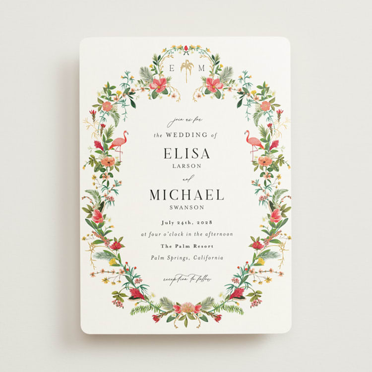 "Tropica" - Wedding Invitations in Papaya by Susan Moyal - Front
