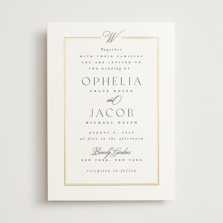 "Elegant Type" - Wedding Invitations in Pearl by Leah Bisch - Front