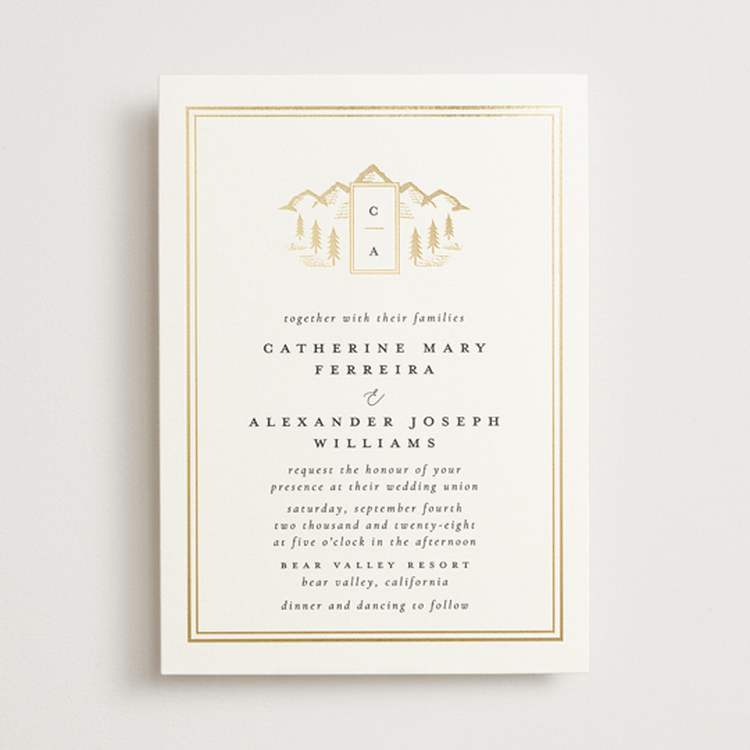 "Summit Serenity" - Wedding Invitations in Quartz by Ana de Sousa - Front
