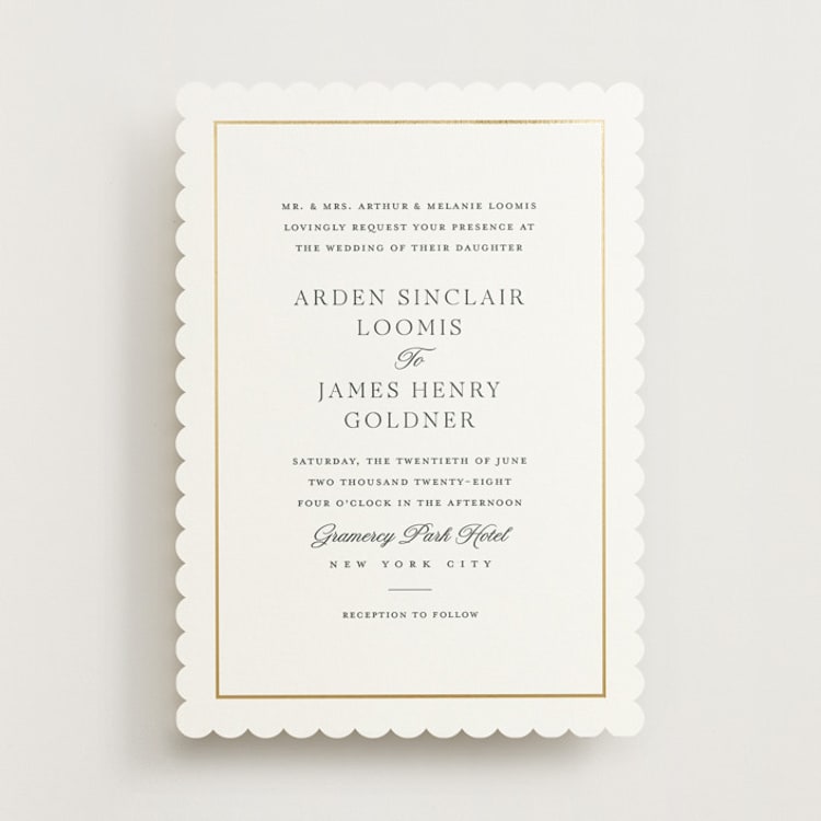 "Opulence" - Wedding Invitations in Pearl by Stacey Meacham - Front