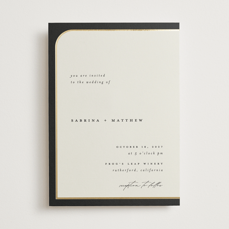 "Tuxedo" - Wedding Invitations in Black Tie by Carolyn Nicks - Front