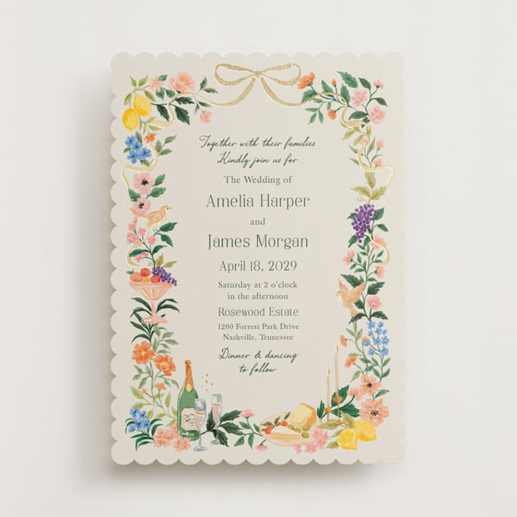 "Garden Feast" - Wedding Invitations in Garden by Elly - Front