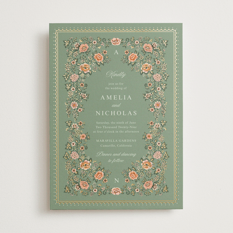 "Blooming path" - Wedding Invitations in Sage by Paola Benenati - Front