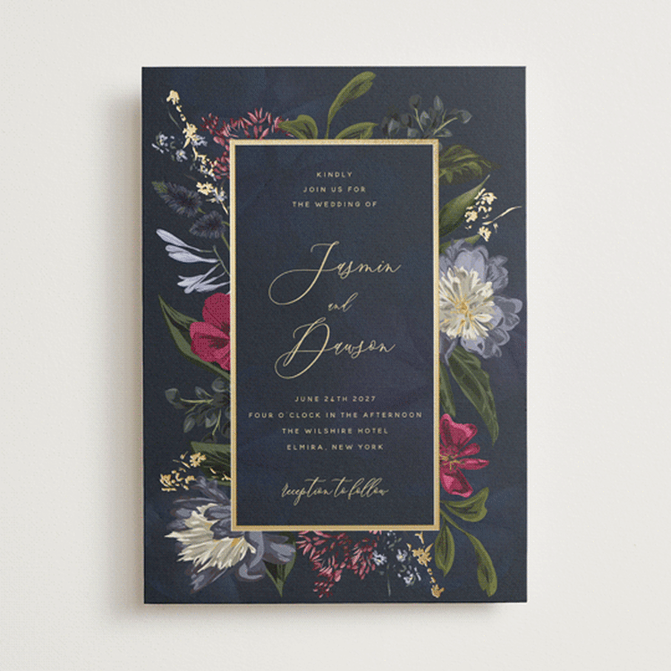 "After Midnight" - Wedding Invitations in Jewel by Susan Moyal - Front
