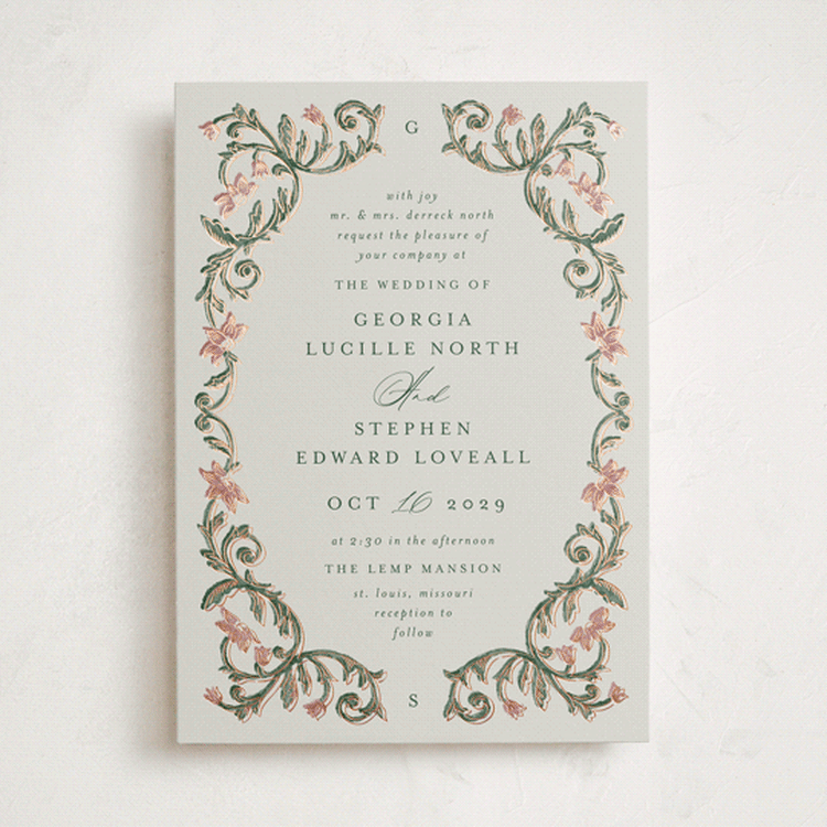 "grandeur" - Wedding Invitations in Burgundy by Jen Owens - Front