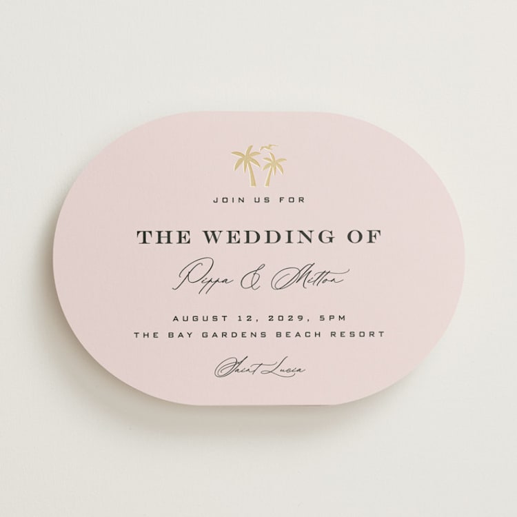 "tropical getaway" - Wedding Invitations in Blush by Laura Hamm - Front