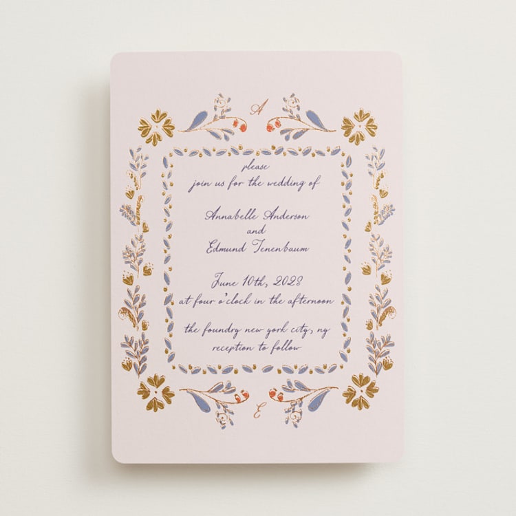 "Together in Bloom" - Wedding Invitations in Wisteria by Monika Konieczna - Front