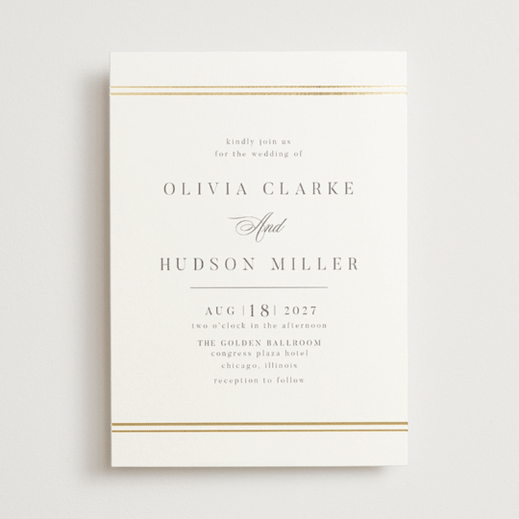 "Classic Elegance" - Wedding Invitations in Pearl by Nicole Walsh - Front