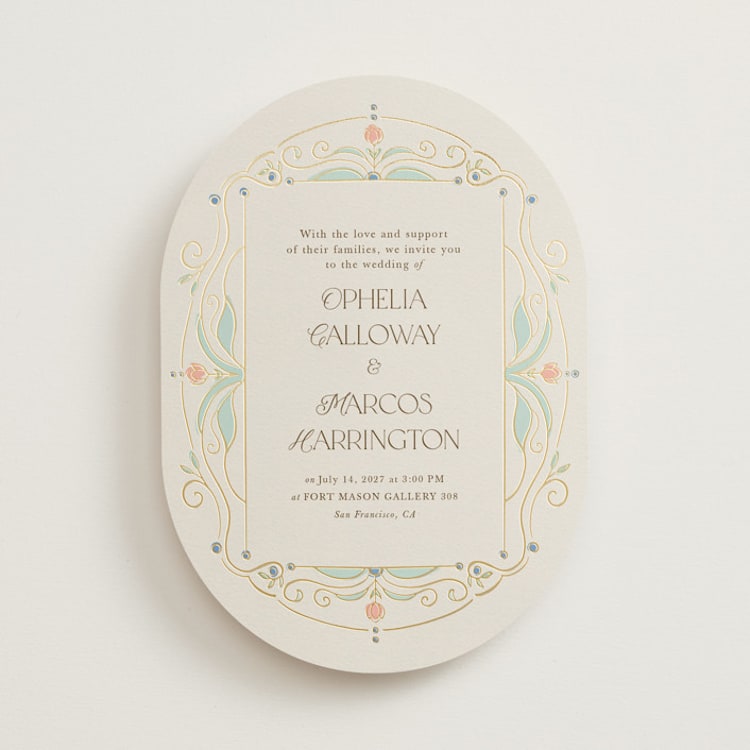 "Ornate Elegance" - Wedding Invitations in Ivory by Maria Hilas-Louie - Front