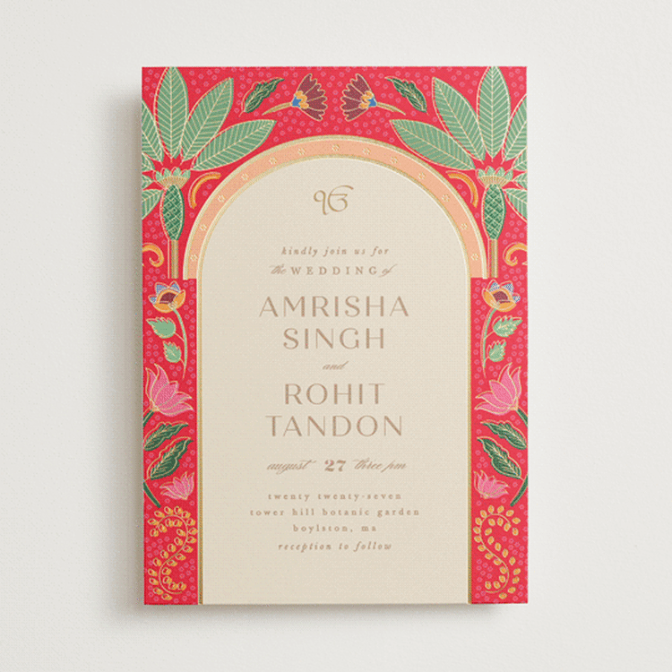 "Indian garden" - Wedding Invitations in Sindoor by Creo Study - Front