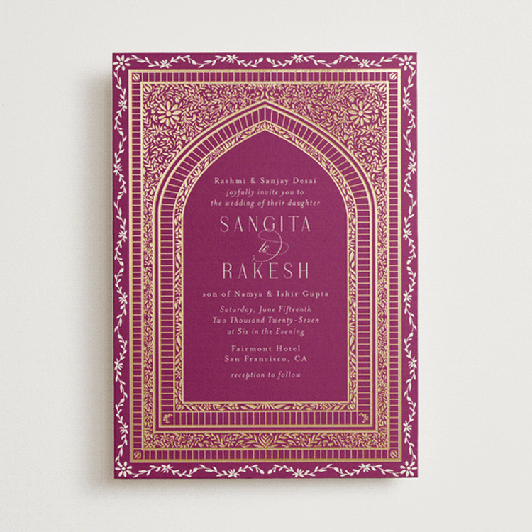 "Amber Palace" - Wedding Invitations in Garnet by Chris Griffith - Front