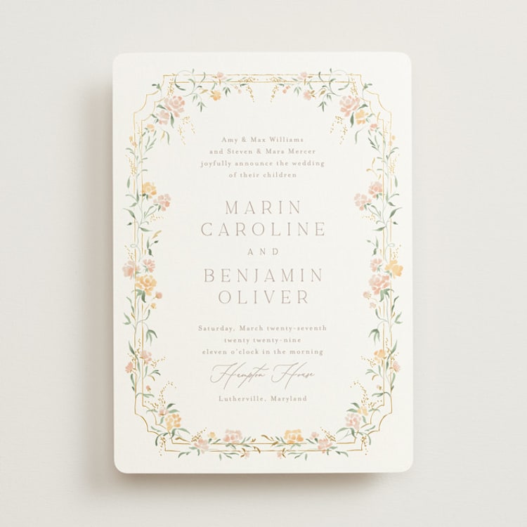 "Victorian Trellis" - Wedding Invitations in Golden Summer by Erin L. Wilson - Front