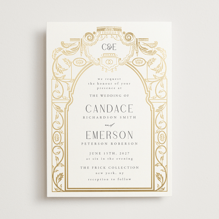"Mirror" - Wedding Invitations in Ivory by Ana de Sousa - Front
