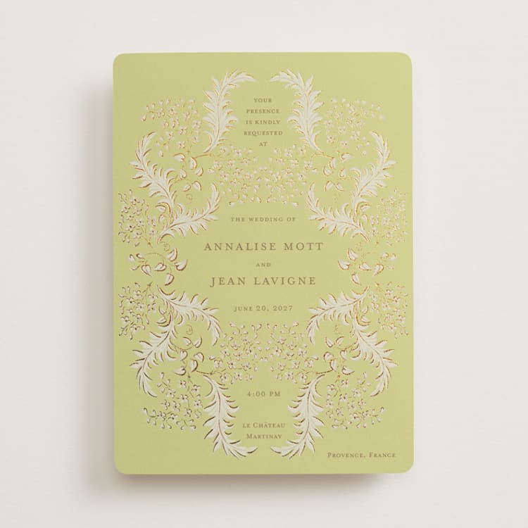 "French Train" - Wedding Invitations in Citron by Ani Somi - Front