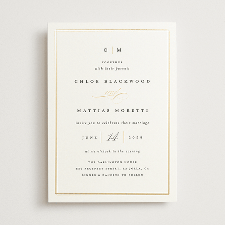 "Timeless" - Wedding Invitations in Linen by Erica Krystek - Front