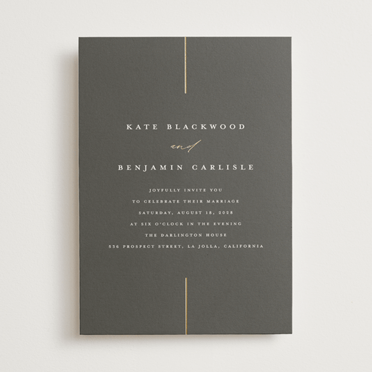 "Formal lines" - Wedding Invitations in Iron by Erica Krystek - Front