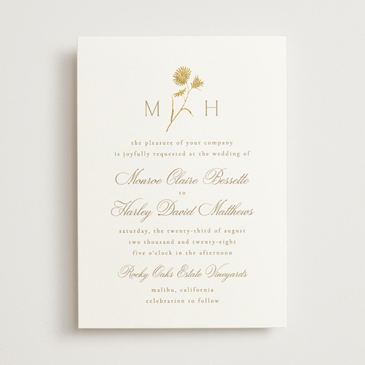 "The Romantic" - Wedding Invitations in Buttercream by Kristie Kern - Front