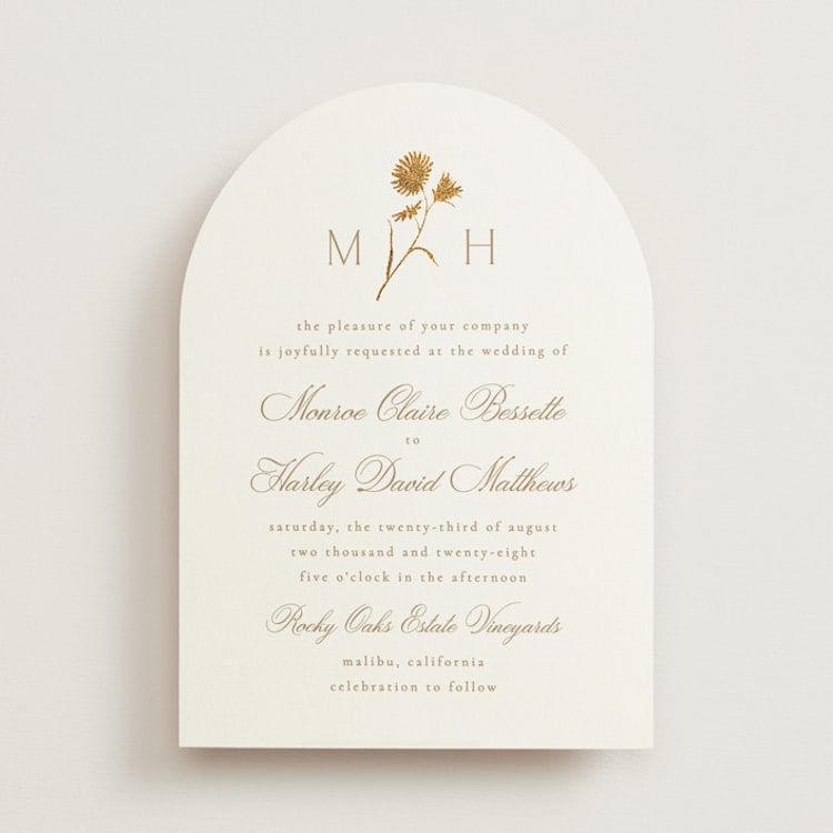 "The Romantic" - Wedding Invitations in Buttercream by Kristie Kern - Front
