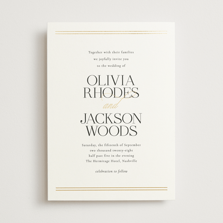 "Fineline" - Wedding Invitations in Spun Sugar by Jessica Williams - Front