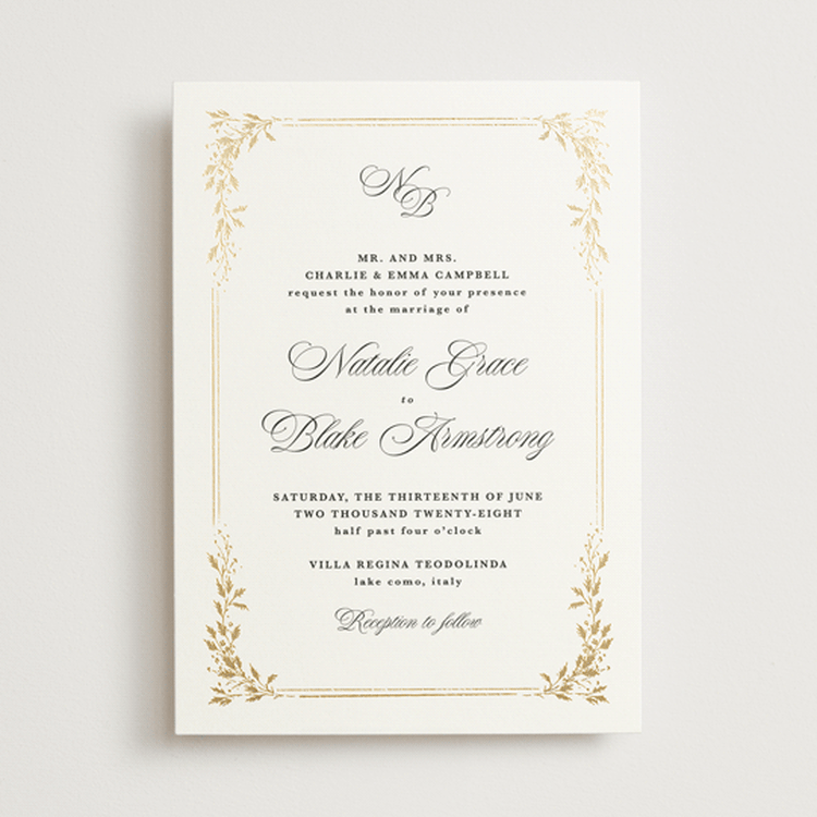 "Lake Como" - Wedding Invitations in Diamond by Kate Ahn - Front