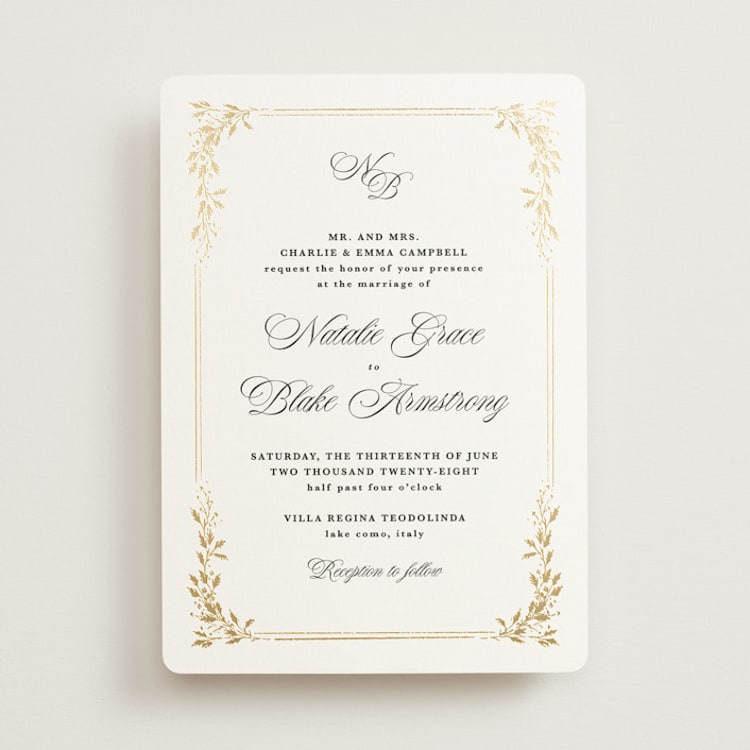 "Lake Como" - Wedding Invitations in Diamond by Kate Ahn - Front