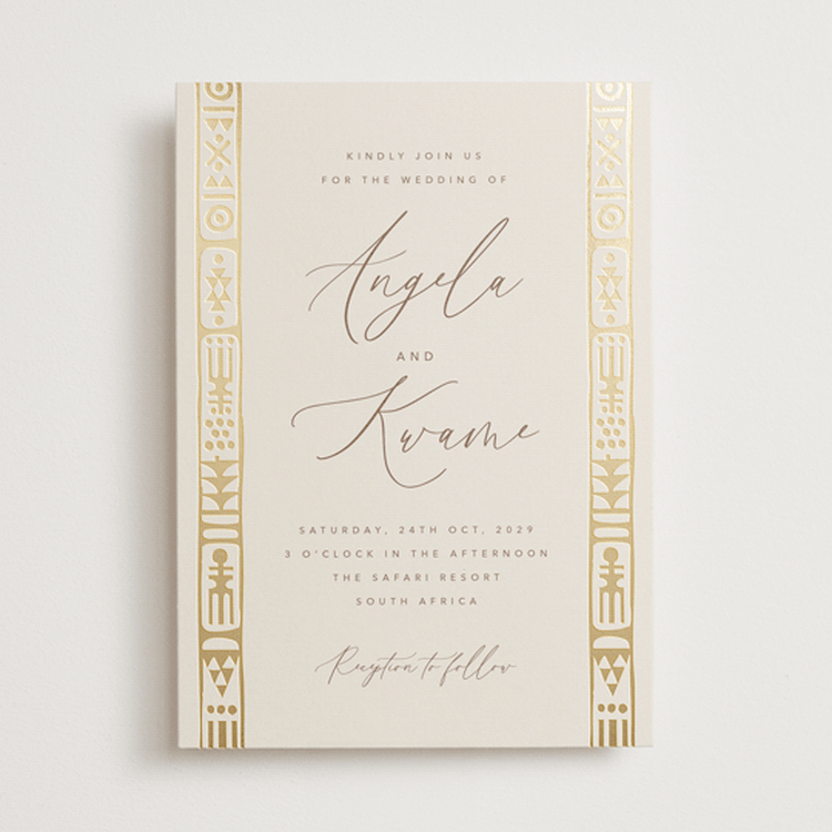 "Cultured Element" - Wedding Invitations in Sahara by David Michuki - Front