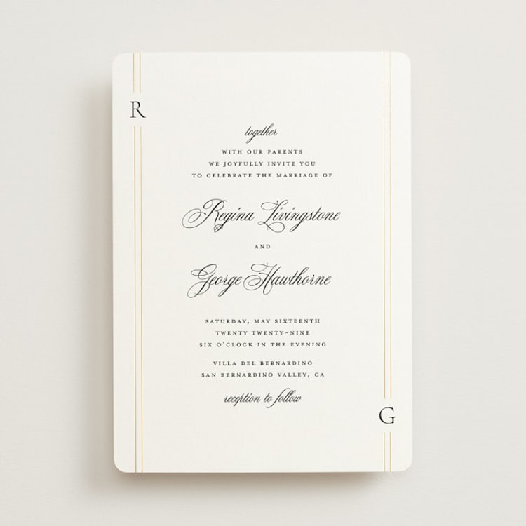 "Elencourt" - Wedding Invitations in Quartz by Jelena Vuletic - Front