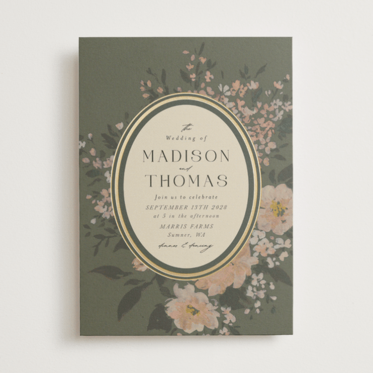 "Madison" - Wedding Invitations in Thyme by Itsy Belle Studio - Front