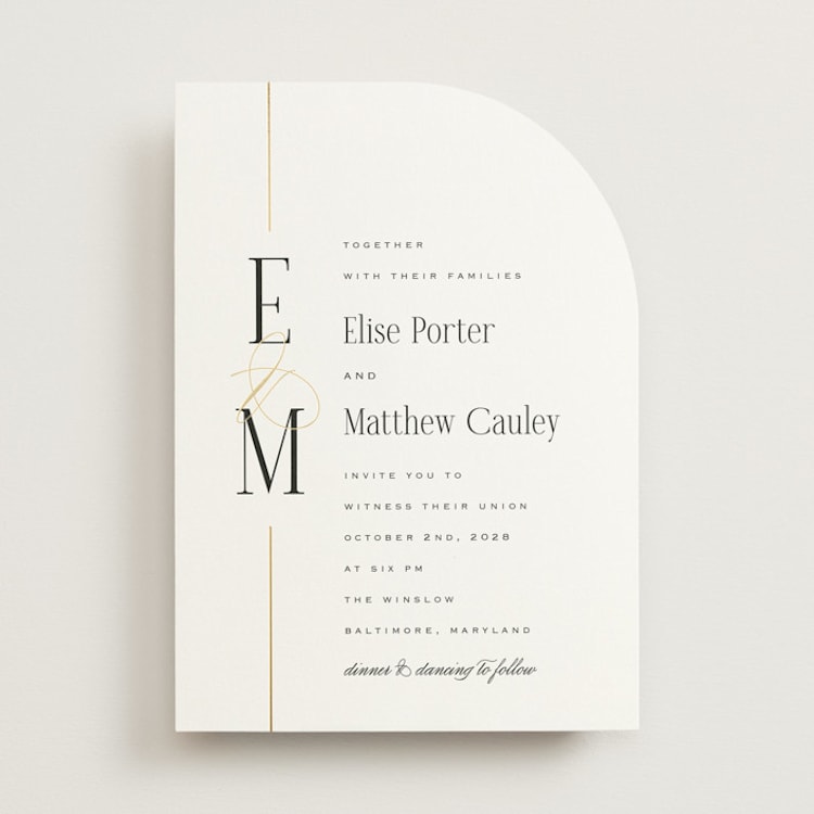 "Linear" - Wedding Invitations in Silk by Laura Hankins - Front