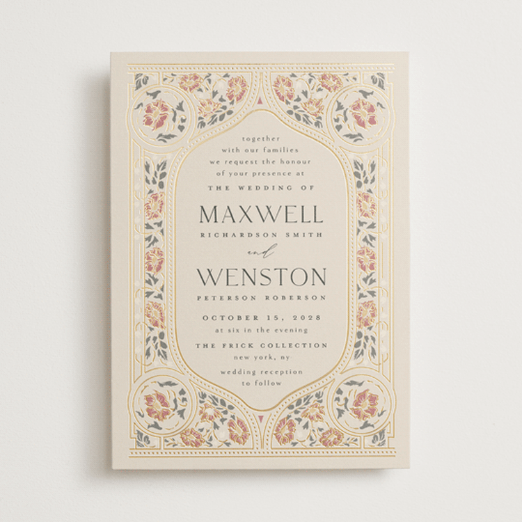 "Timeless Nature" - Wedding Invitations in Champagne by Ana de Sousa - Front