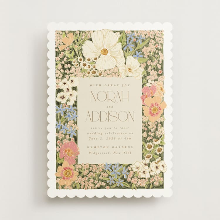 "In The Garden" - Wedding Invitations in Sherbert by Leah Bisch - Front