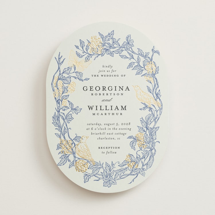 "meet me in the garden" - Wedding Invitations in Cornflower by Grae - Front