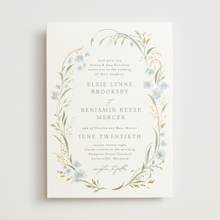 "Meadow" - Wedding Invitations in Blue Bonnet by Erin L. Wilson - Front
