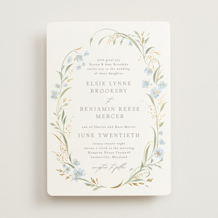 "Meadow" - Wedding Invitations in Blue Bonnet by Erin L. Wilson - Front