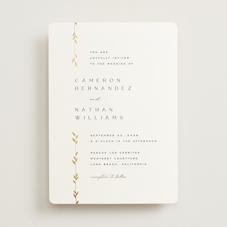 "Courtyard" - Wedding Invitations in Lily by Owl and Toad - Front
