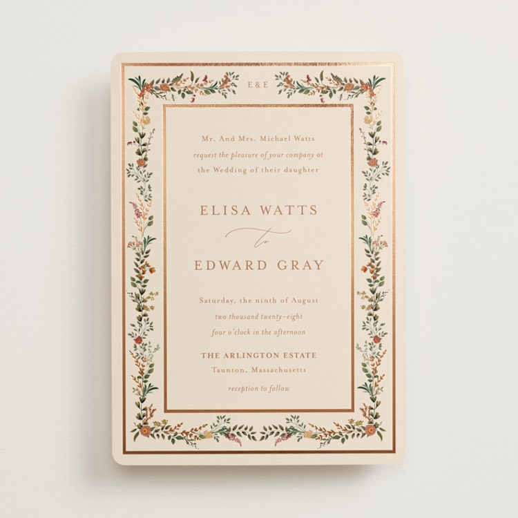 "Blooming Vine" - Wedding Invitations in Autumn by Susan Moyal - Front