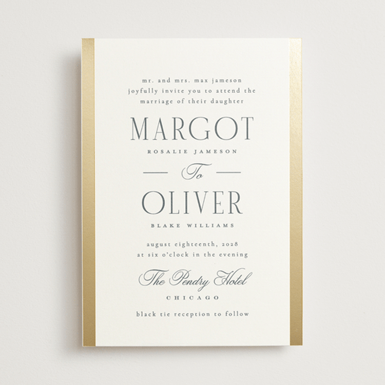 "The Ritz" - Wedding Invitations in Quartz by Kristie Kern - Front